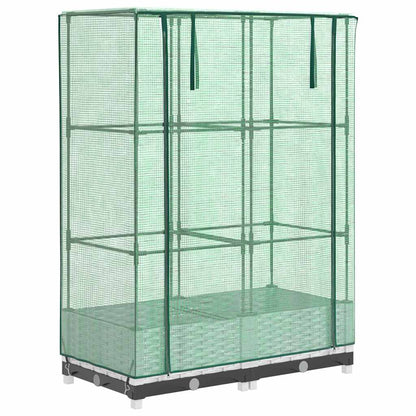 vidaXL Raised Bed with Greenhouse Cover Rattan Look 80x40x123 cm 2