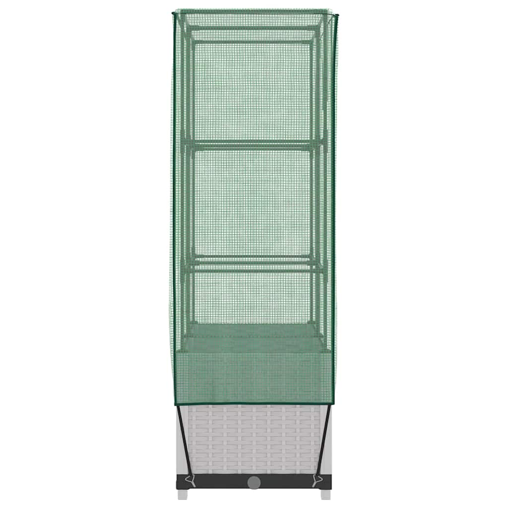vidaXL Raised Bed with Greenhouse Cover Rattan Look 80x40x138 cm 5