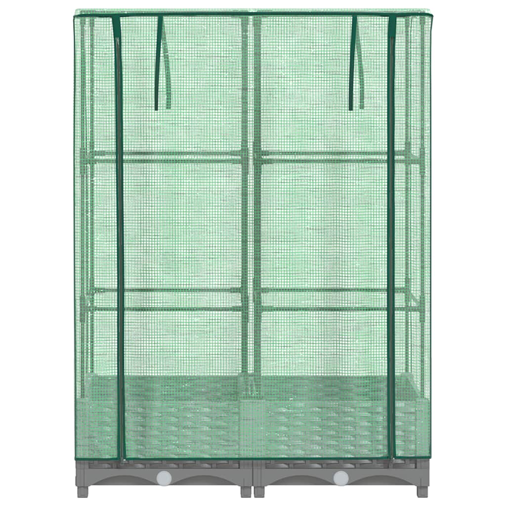 vidaXL Raised Bed with Greenhouse Cover Rattan Look 80x40x123 cm 4