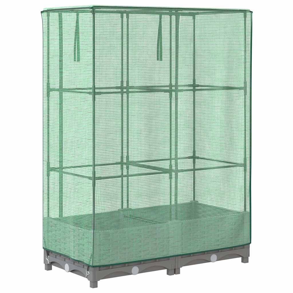 vidaXL Raised Bed with Greenhouse Cover Rattan Look 80x40x123 cm 6