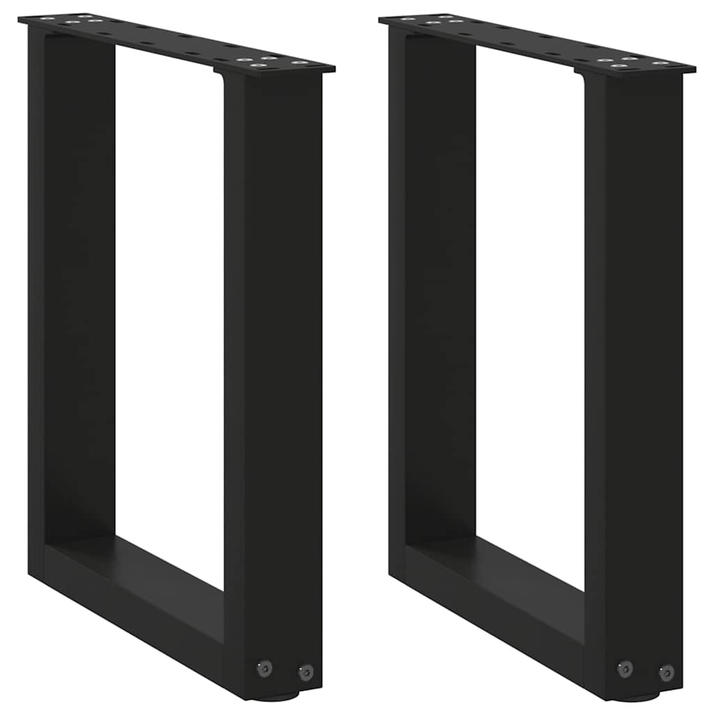 vidaXL Coffee Table Legs U-Shaped 2 pcs Black 38x(42-43) cm Steel 1
