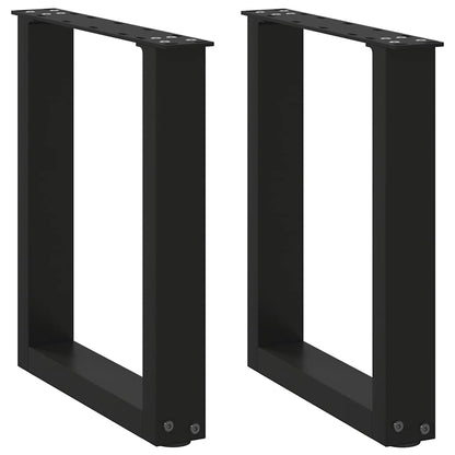 vidaXL Coffee Table Legs U-Shaped 2 pcs Black 38x(42-43) cm Steel 1