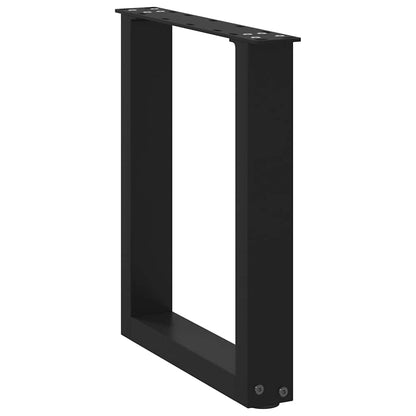 vidaXL Coffee Table Legs U-Shaped 2 pcs Black 38x(42-43) cm Steel 4