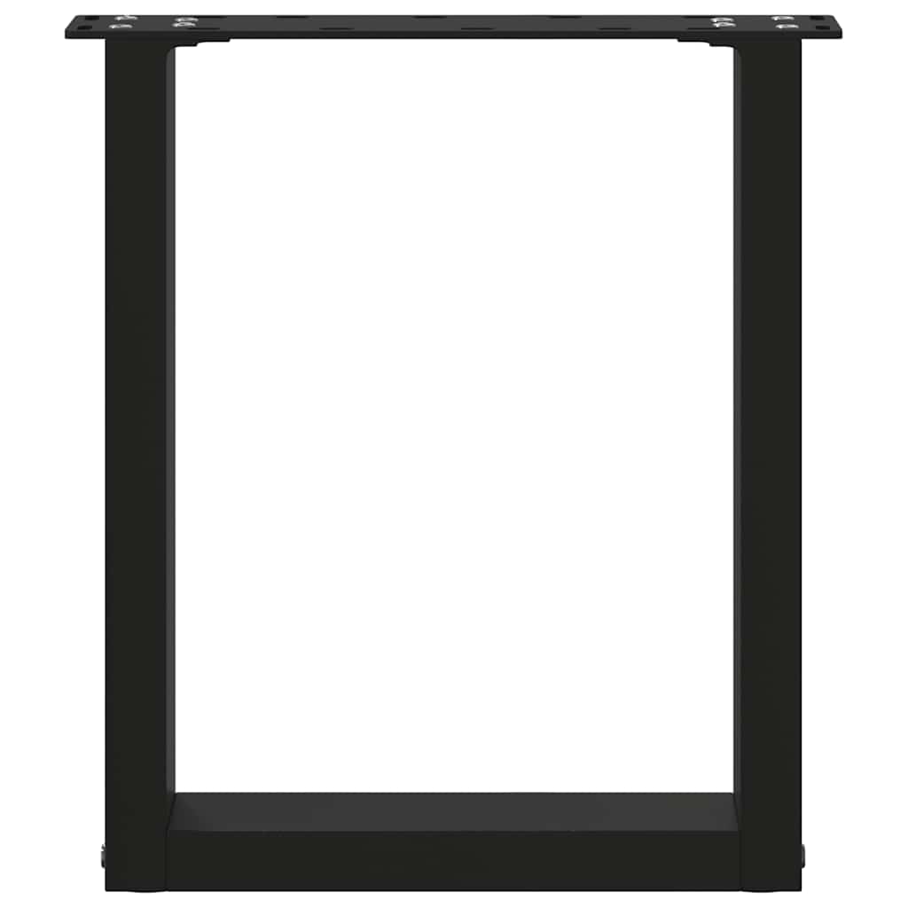 vidaXL Coffee Table Legs U-Shaped 2 pcs Black 38x(42-43) cm Steel 5