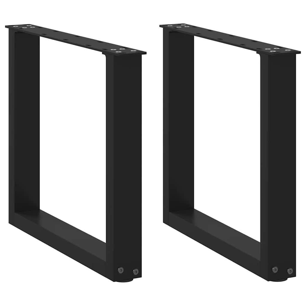 vidaXL Coffee Table Legs U-Shaped 2 pcs Black 50x(42-43) cm Steel 1