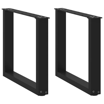 vidaXL Coffee Table Legs U-Shaped 2 pcs Black 50x(42-43) cm Steel 1