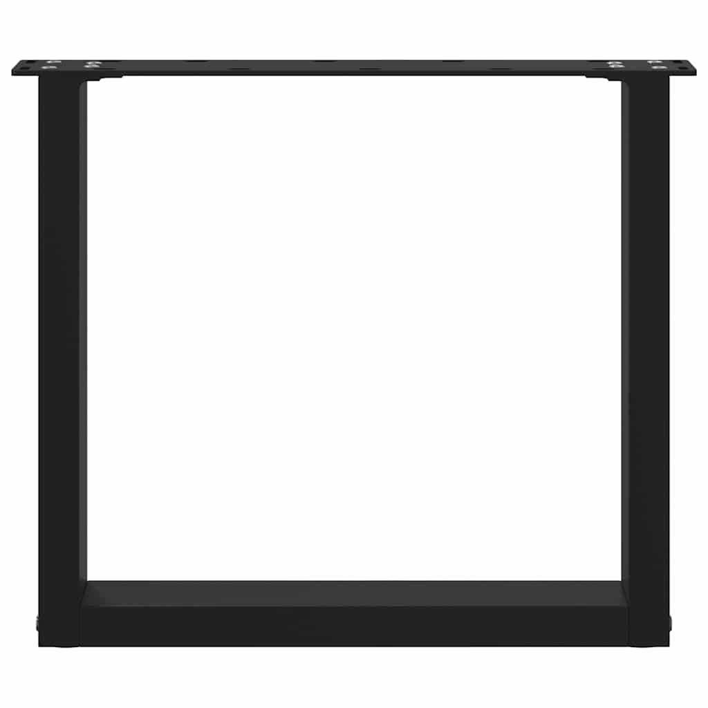 vidaXL Coffee Table Legs U-Shaped 2 pcs Black 50x(42-43) cm Steel 5