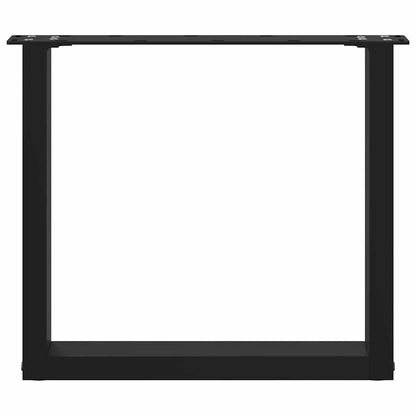 vidaXL Coffee Table Legs U-Shaped 2 pcs Black 50x(42-43) cm Steel 5