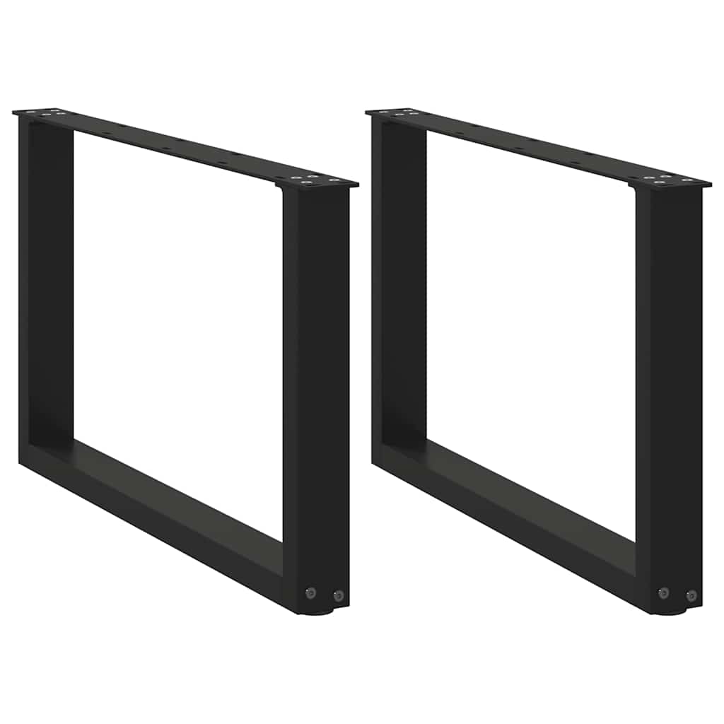 vidaXL Coffee Table Legs U-Shaped 2 pcs Black 60x(42-43) cm Steel 1