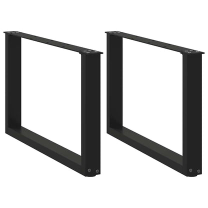 vidaXL Coffee Table Legs U-Shaped 2 pcs Black 60x(42-43) cm Steel 1
