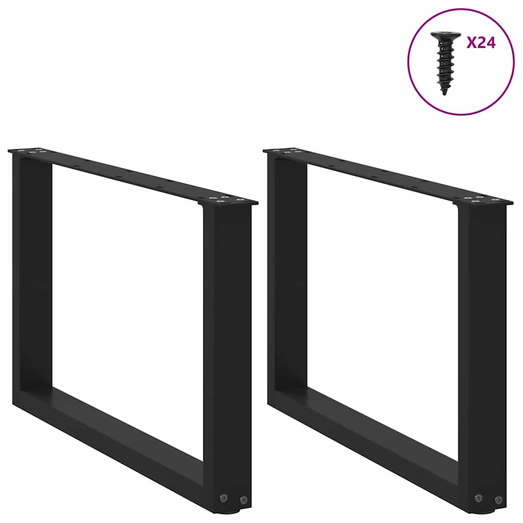 vidaXL Coffee Table Legs U-Shaped 2 pcs Black 60x(42-43) cm Steel 3