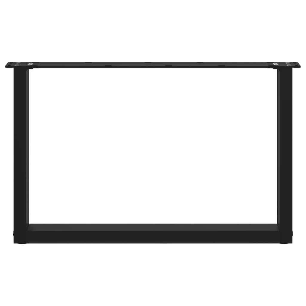 vidaXL Coffee Table Legs U-Shaped 2 pcs Black 60x(42-43) cm Steel 5