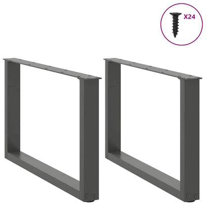 vidaXL Coffee Table Legs U-Shaped 2 pcs Anthracite 60x(42-43) cm Steel 3