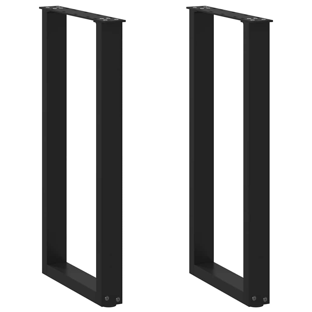 vidaXL Console Table Legs U-Shaped 2 pcs Black 28x(72-73) cm Steel 1