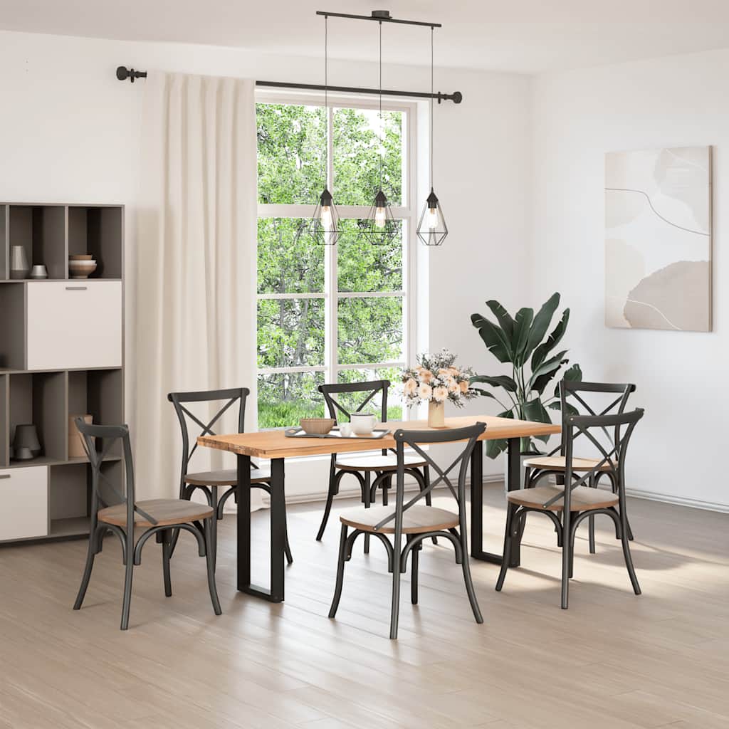 vidaXL Console Table Legs U-Shaped 2 pcs Black 28x(72-73) cm Steel 2