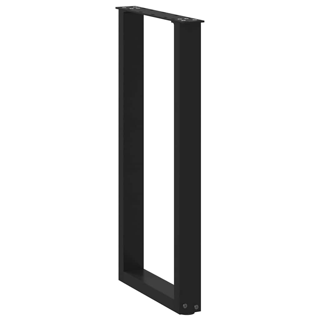 vidaXL Console Table Legs U-Shaped 2 pcs Black 28x(72-73) cm Steel 4