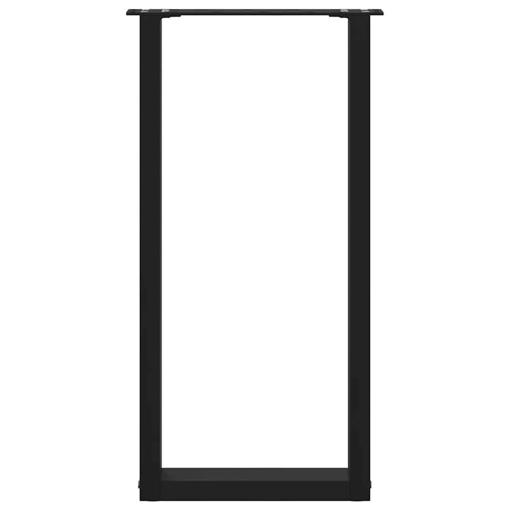 vidaXL Console Table Legs U-Shaped 2 pcs Black 28x(72-73) cm Steel 5
