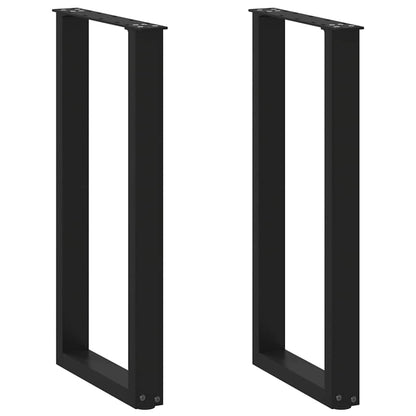 vidaXL Console Table Legs U-Shaped 2 pcs Black 38x(72-73) cm Steel 1