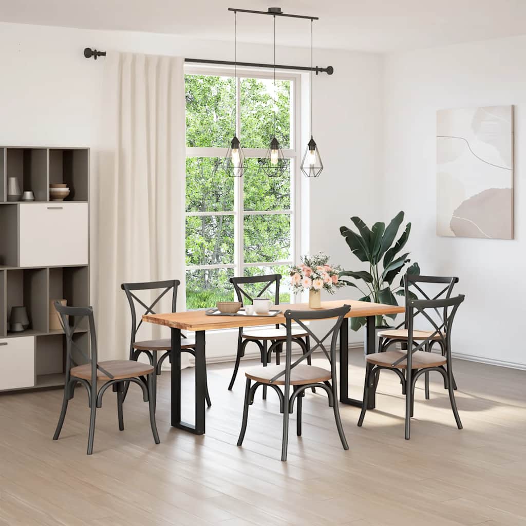 vidaXL Console Table Legs U-Shaped 2 pcs Black 38x(72-73) cm Steel 2
