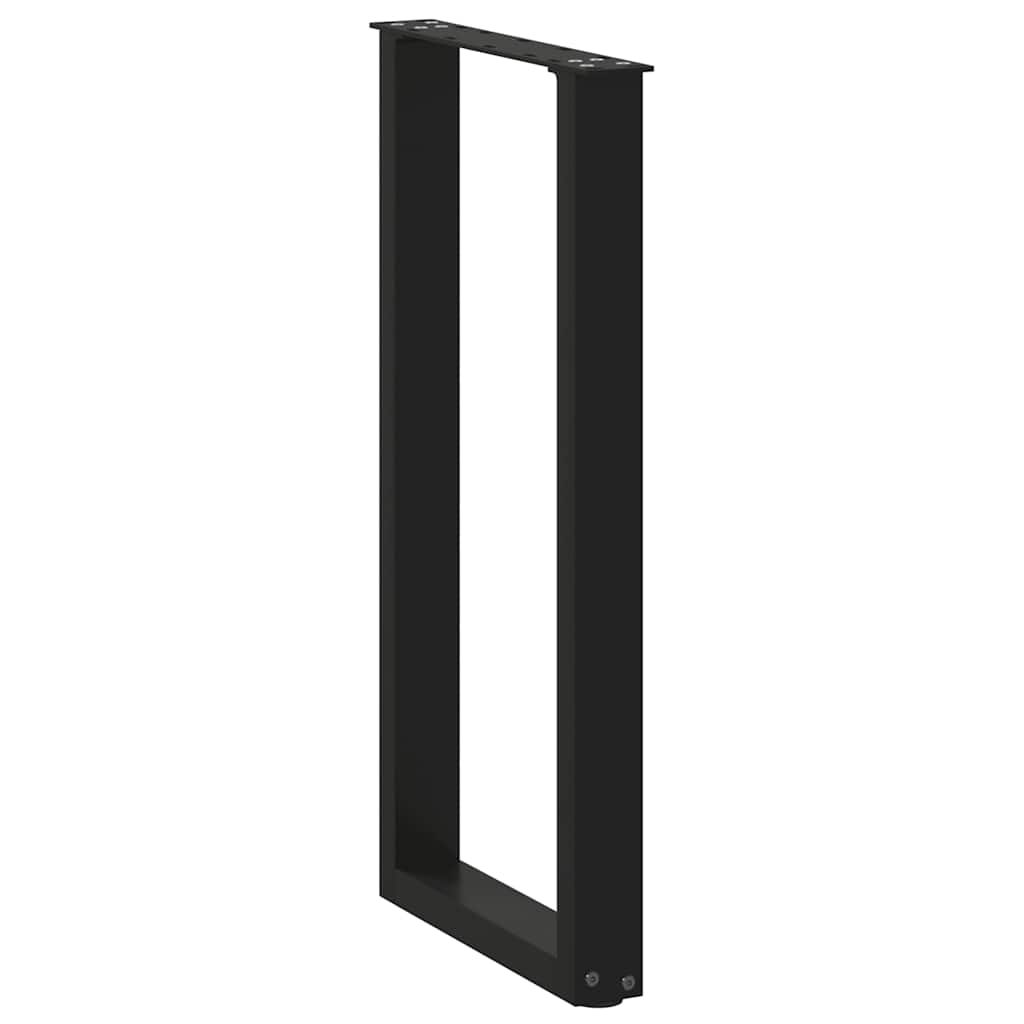 vidaXL Console Table Legs U-Shaped 2 pcs Black 38x(72-73) cm Steel 4