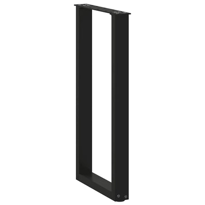 vidaXL Console Table Legs U-Shaped 2 pcs Black 38x(72-73) cm Steel 4