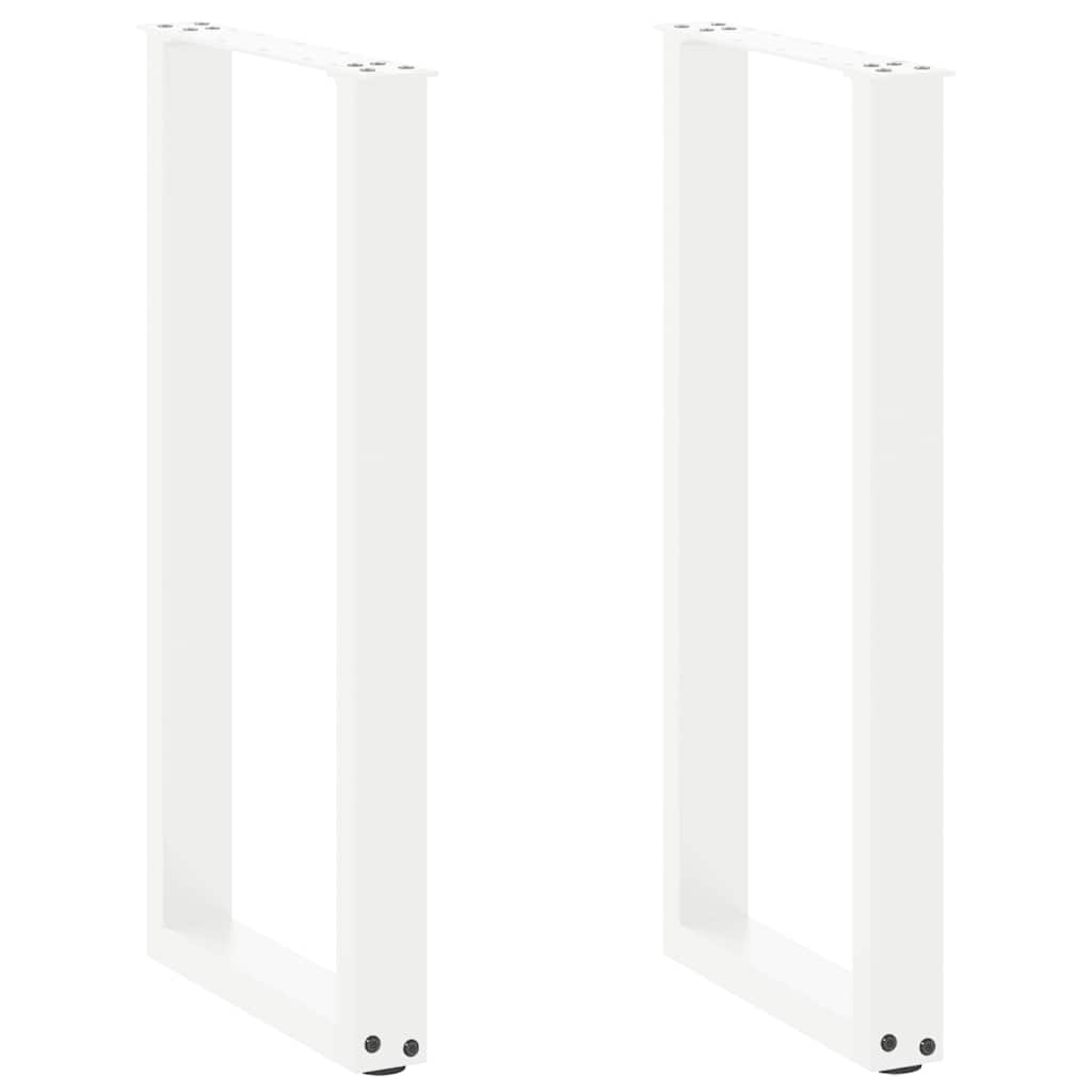 vidaXL Console Table Legs U-Shaped 2 pcs White 38x(72-73) cm Steel 1