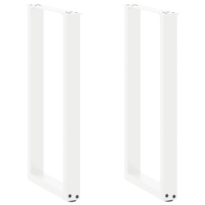 vidaXL Console Table Legs U-Shaped 2 pcs White 38x(72-73) cm Steel 1