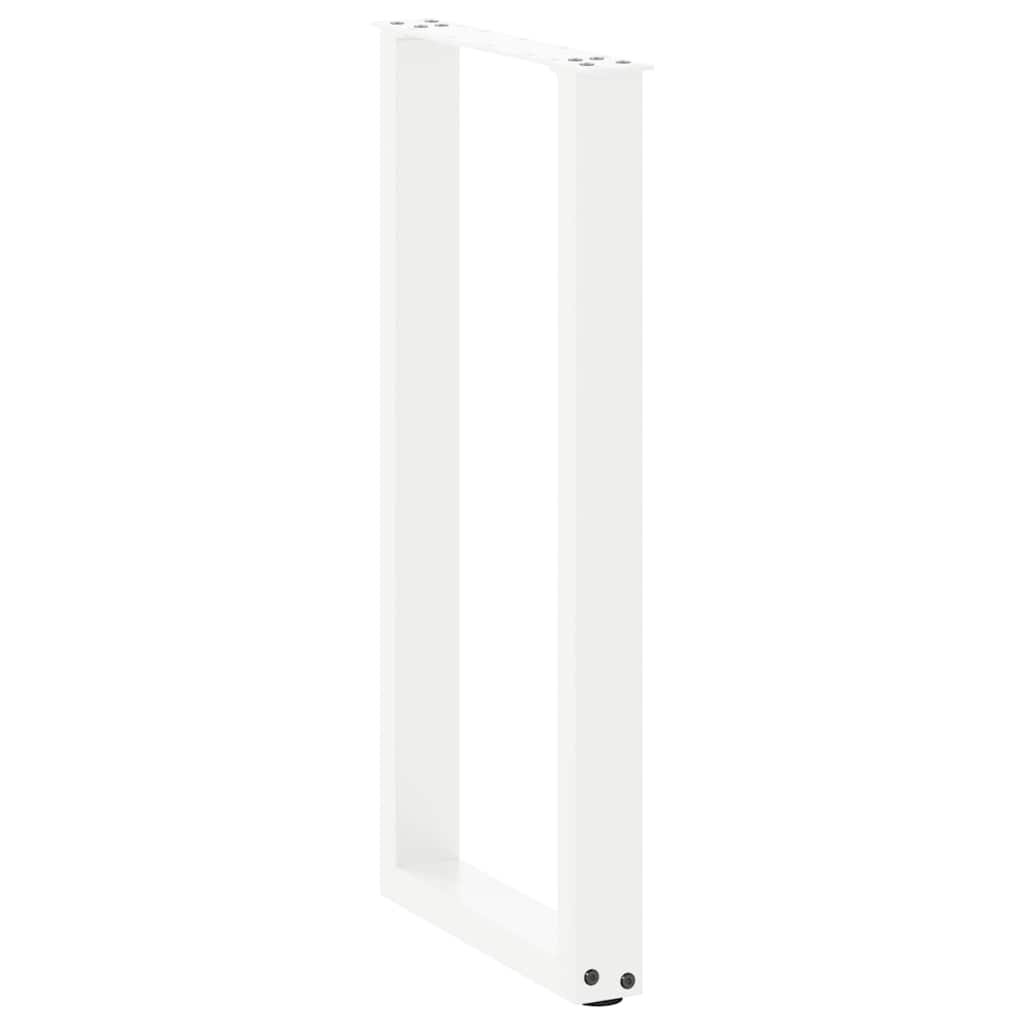 vidaXL Console Table Legs U-Shaped 2 pcs White 38x(72-73) cm Steel 4