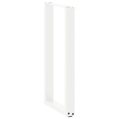 vidaXL Console Table Legs U-Shaped 2 pcs White 38x(72-73) cm Steel 4