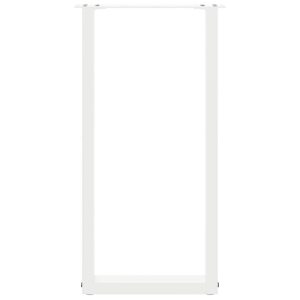 vidaXL Console Table Legs U-Shaped 2 pcs White 38x(72-73) cm Steel 5
