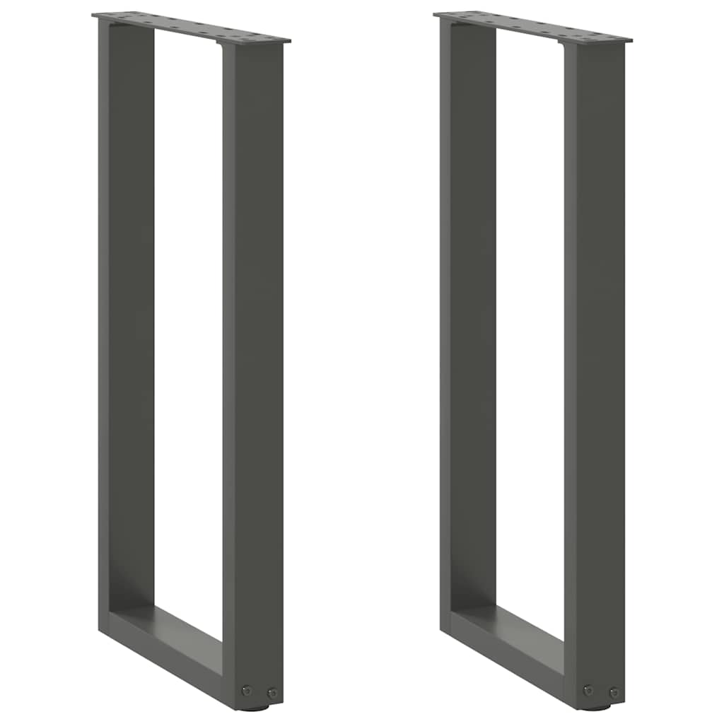 vidaXL Console Table Legs U-Shaped 2 pcs Anthracite 38x(72-73) cm Steel 1