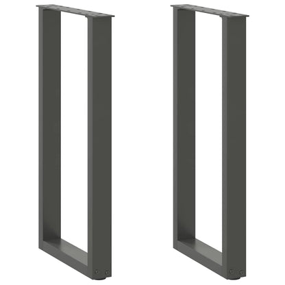 vidaXL Console Table Legs U-Shaped 2 pcs Anthracite 38x(72-73) cm Steel 1