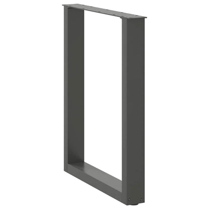 Dining Table Legs U-Shaped 2 pcs Anthracite Steel