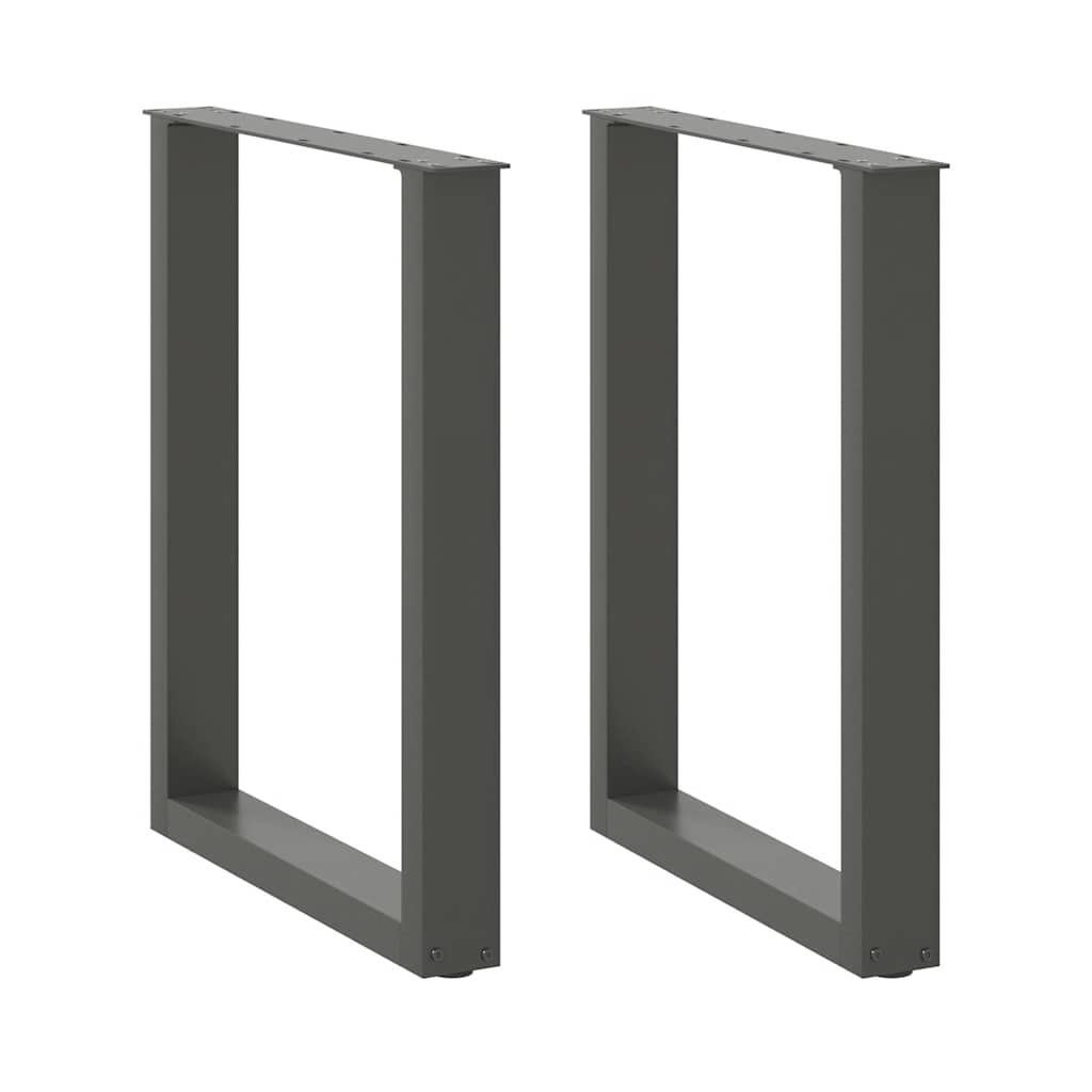 vidaXL Dining Table Legs U-Shaped 2 pcs Anthracite 70x(72-73) cm Steel 1