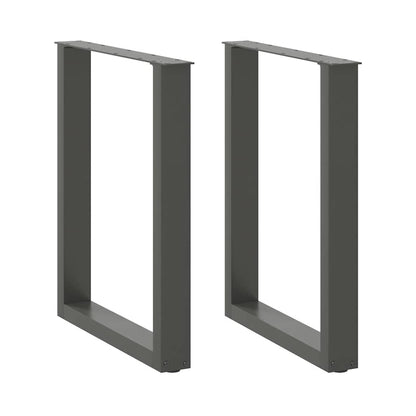 vidaXL Dining Table Legs U-Shaped 2 pcs Anthracite 70x(72-73) cm Steel 1