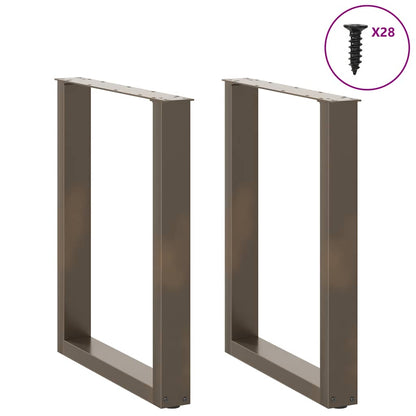 vidaXL Dining Table Legs U-Shaped 2 pcs Natural Steel 70x(72-73) cm Steel 3