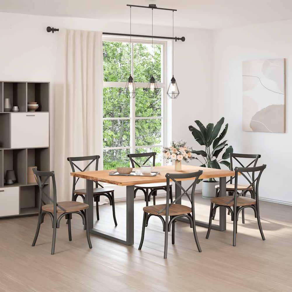 Dining Table Legs U-Shaped Steel 2 pcs Anthracite 100 x (72-73) cm