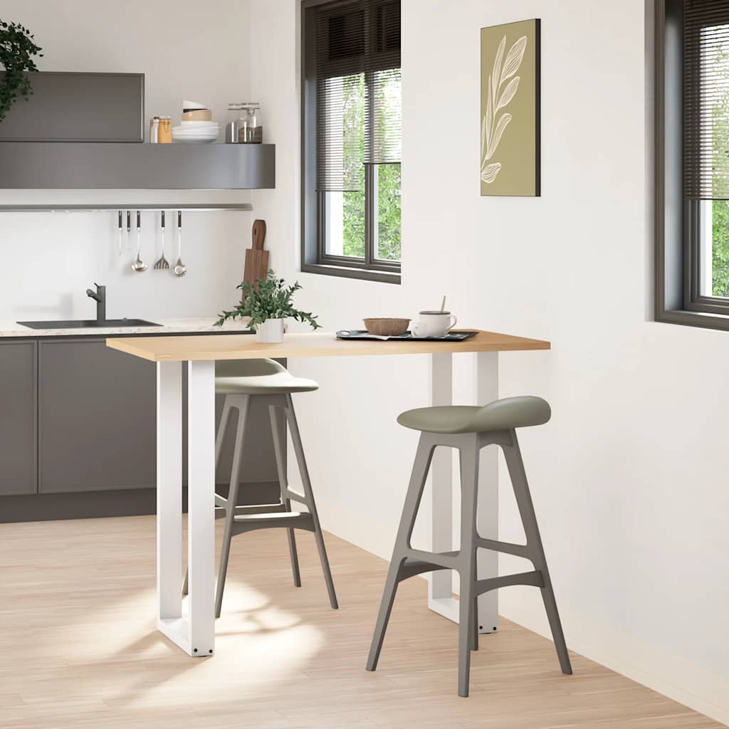 vidaXL Bar Table Legs U-Shaped 2 pcs White 50x(100-101) cm Steel 1
