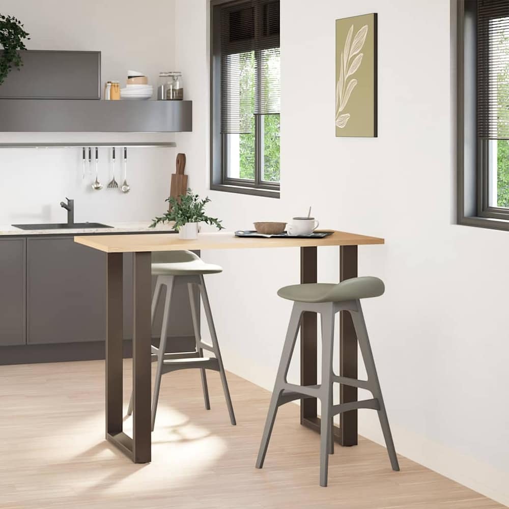 Coffee Table Legs U-Shaped Steel 2 pcs Natural 60 x (100-101) cm