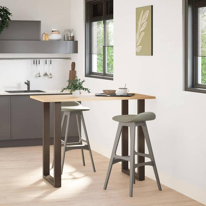 Coffee Table Legs U-Shaped Steel 2 pcs Natural 60 x (100-101) cm