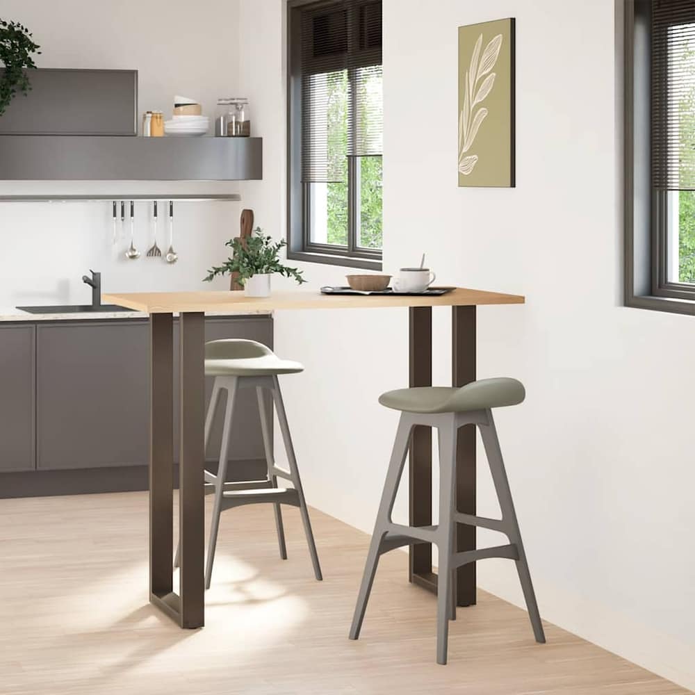 Coffee Table Legs U-Shaped Steel 2 pcs Natural 50 x (110-111) cm