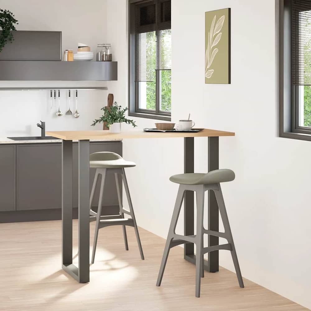 Dining Table Legs U-Shaped Steel 2 pcs Anthracite 60 x (110-111) cm