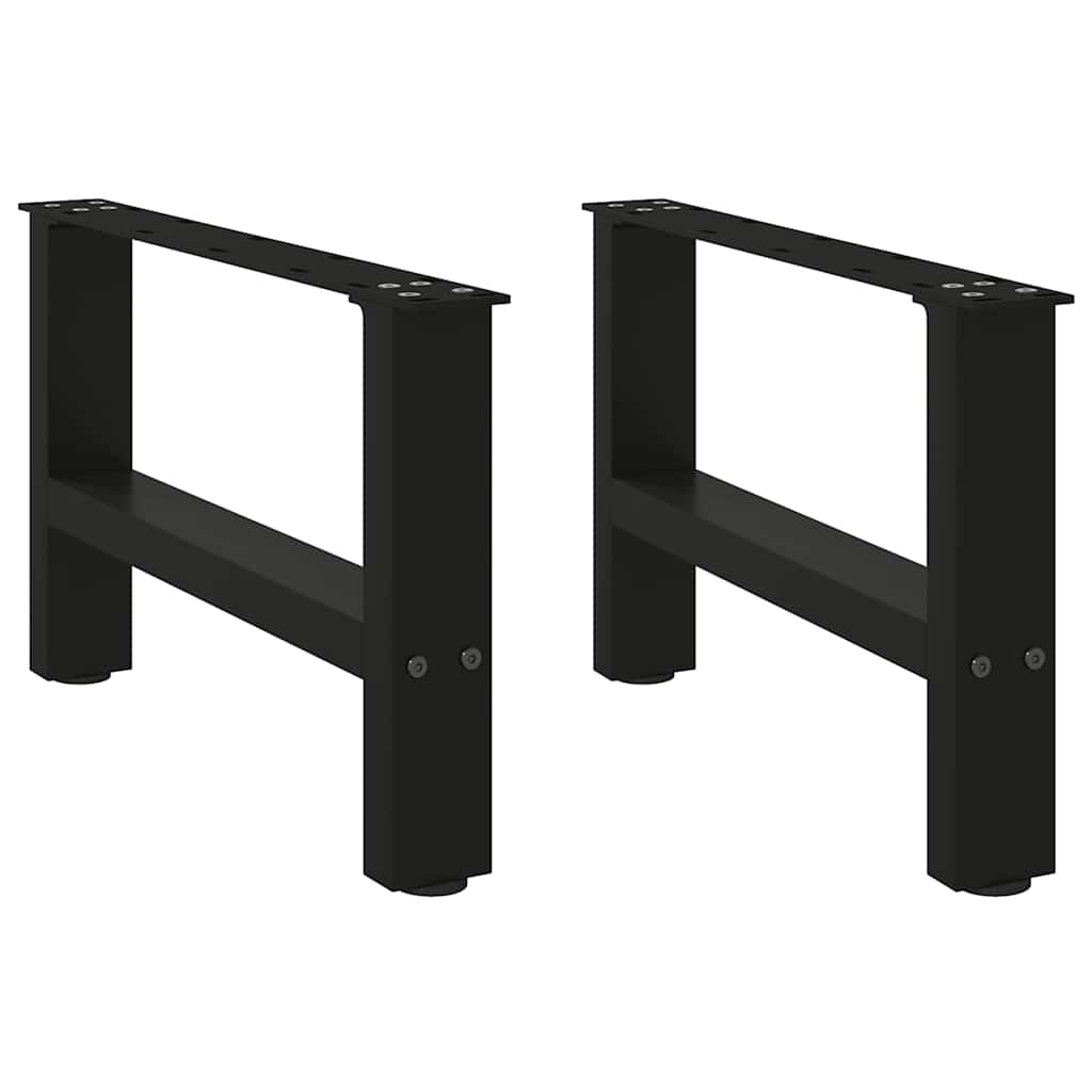 vidaXL Coffee Table Legs Black 2 pcs 50x(30-31) cm Steel 2