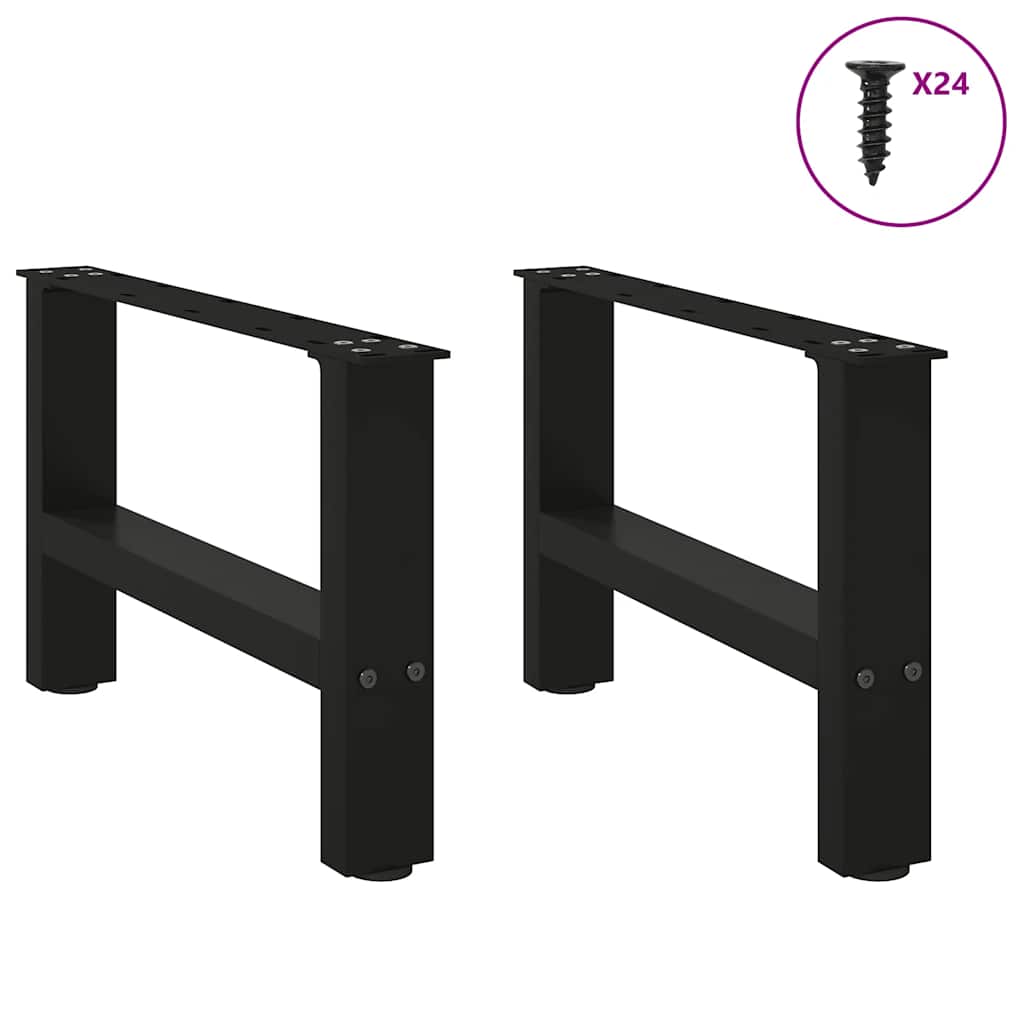 vidaXL Coffee Table Legs Black 2 pcs 50x(30-31) cm Steel 3