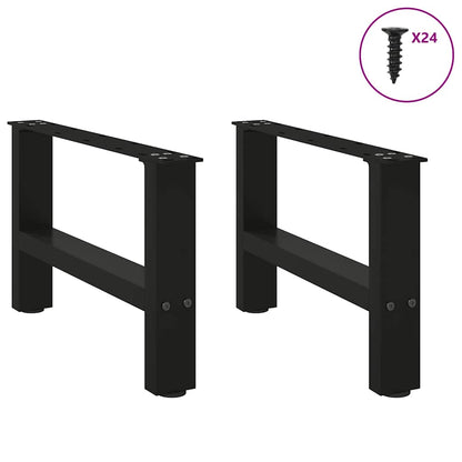 vidaXL Coffee Table Legs Black 2 pcs 50x(30-31) cm Steel 3