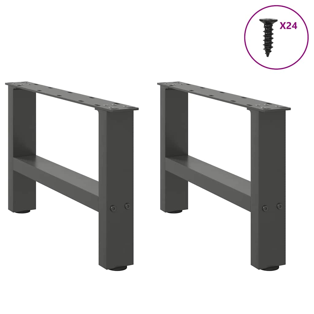 vidaXL Coffee Table Legs Anthracite 2 pcs 50x(30-31) cm Steel 4