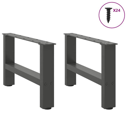 vidaXL Coffee Table Legs Anthracite 2 pcs 50x(30-31) cm Steel 4
