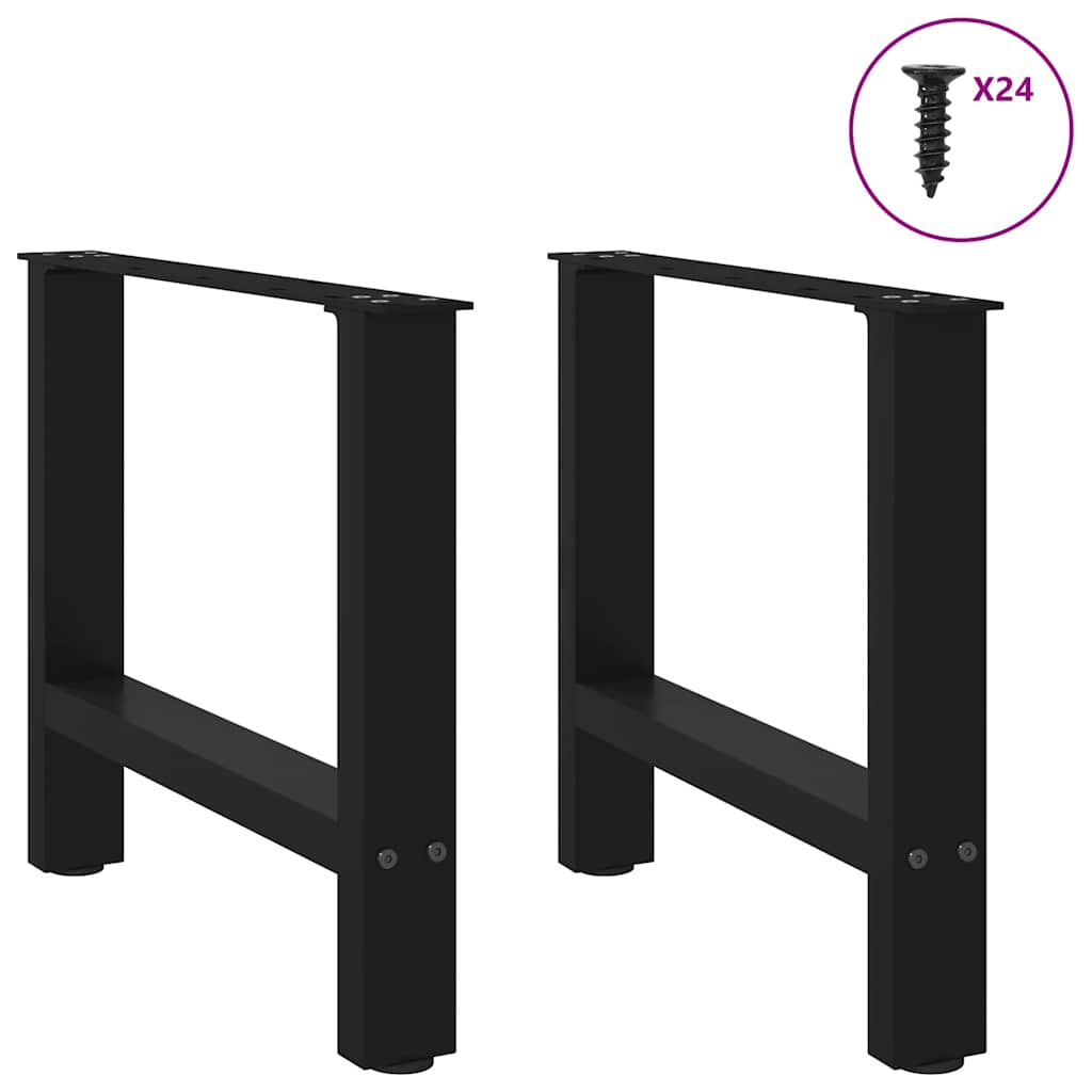 vidaXL Coffee Table Legs Black 2 pcs 60x(42-43) cm Steel 3