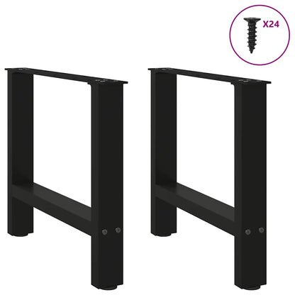 vidaXL Coffee Table Legs Black 2 pcs 60x(42-43) cm Steel 3