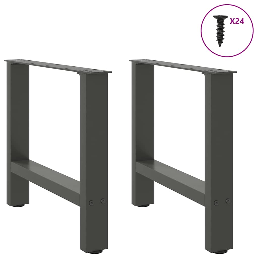 vidaXL Coffee Table Legs Anthracite 2 pcs 60x(42-43) cm Steel 3